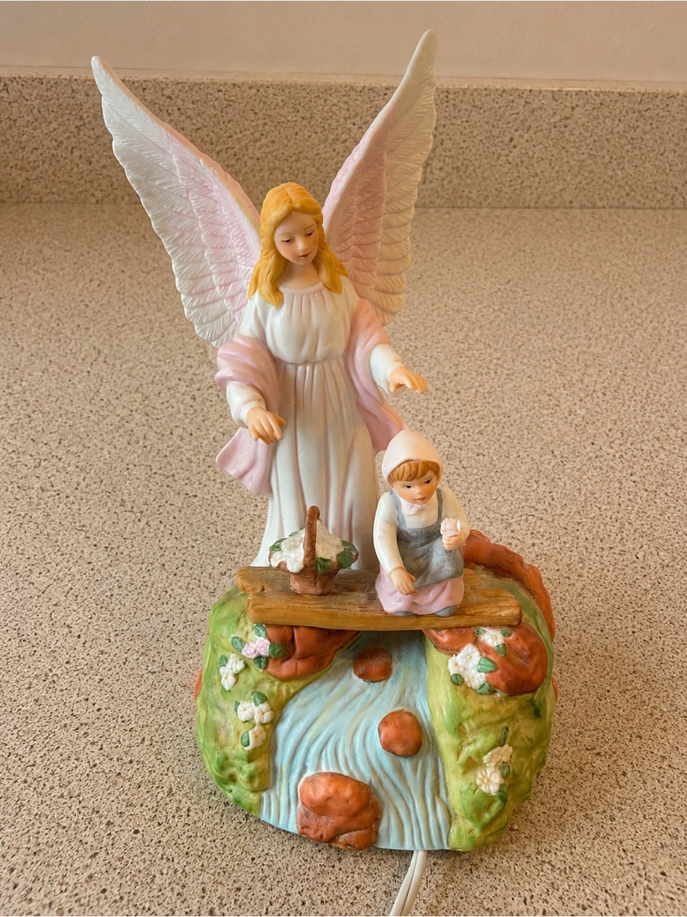 Vintage Roman Inc. Guardian Angel Lighted Figurine